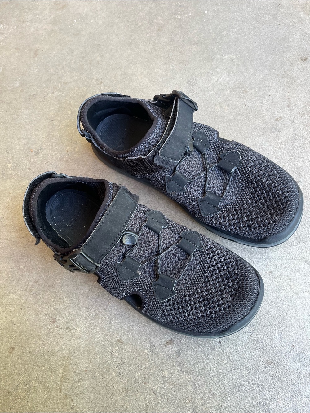 Teva Black Knit Active Water Shoes with Secure Straps